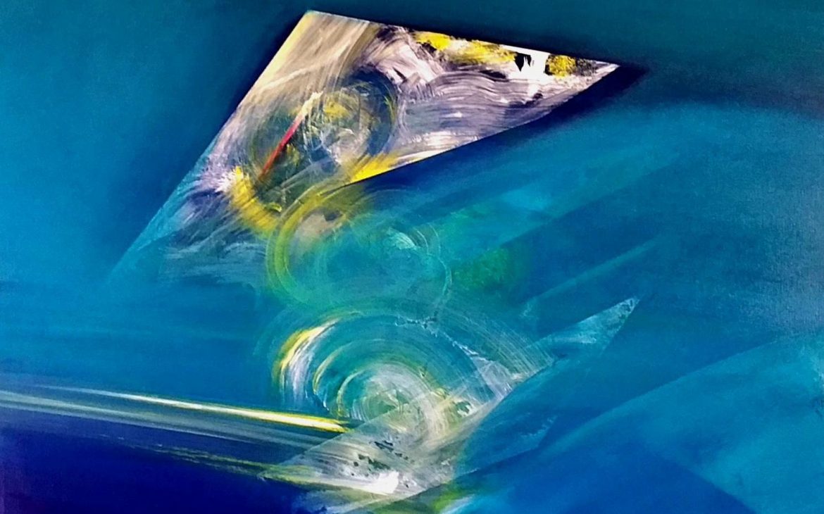 A blue pool of water